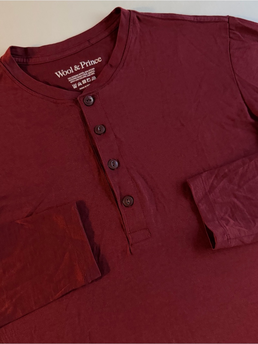 Wool & Prince Knit Henley Men S Lightweight Merino Wool Blend Long Sleeve Shirt